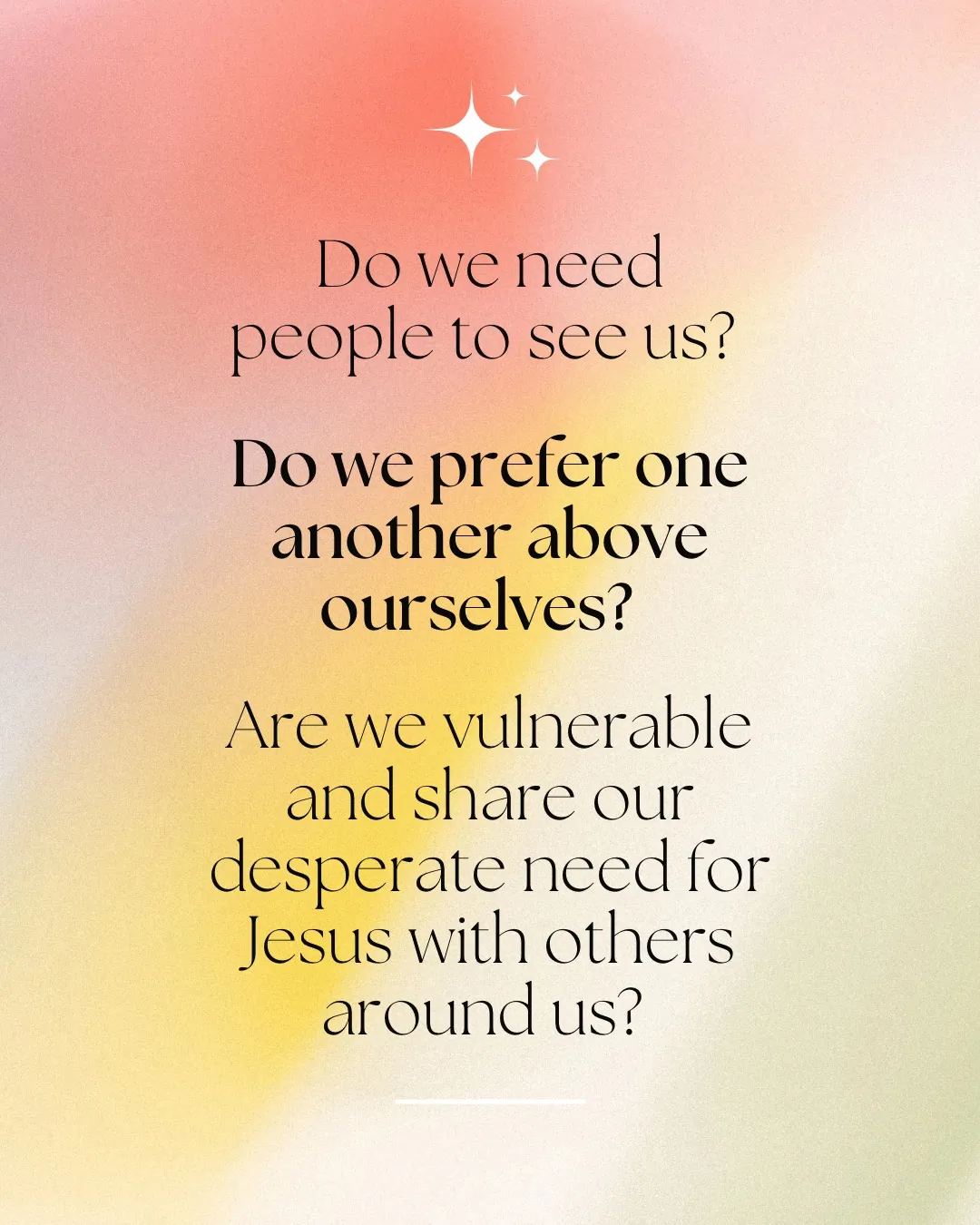 Reflection questions on community and humility on a warm gradient